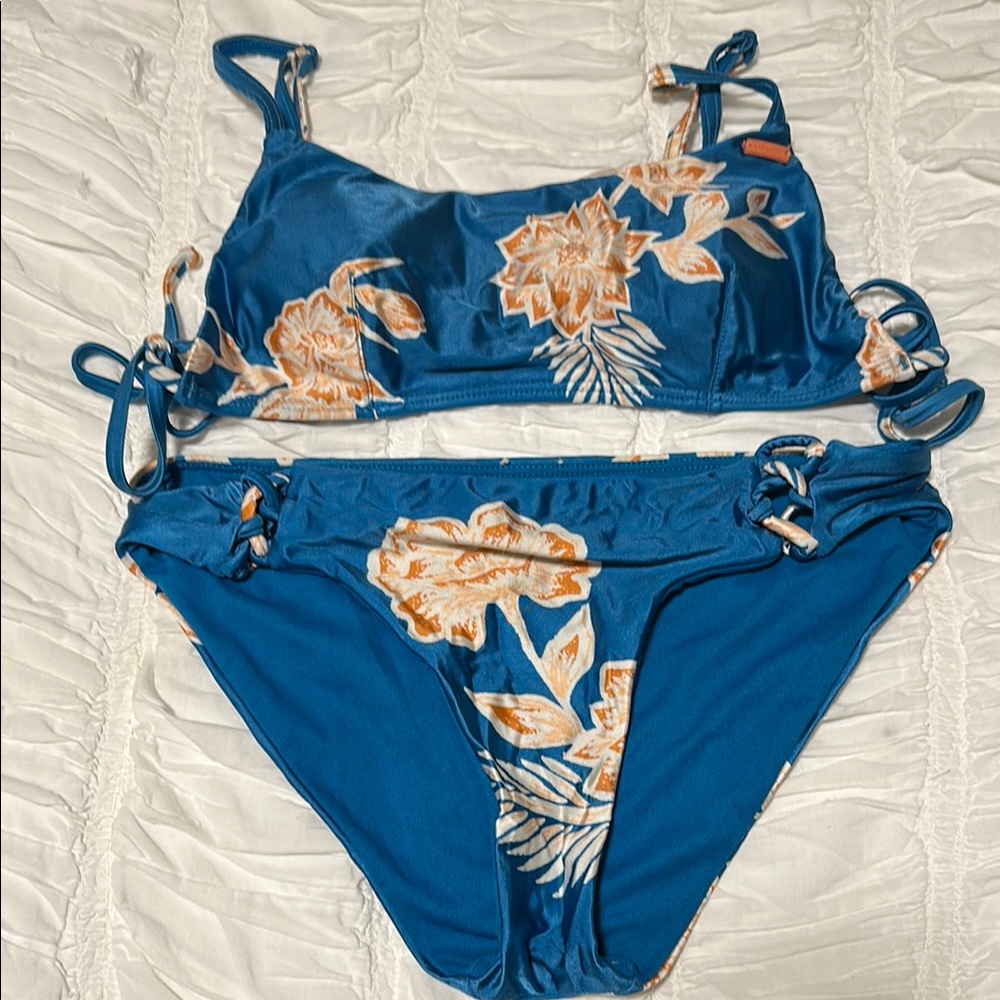 Roxy Blue and Orange Floral Bikini